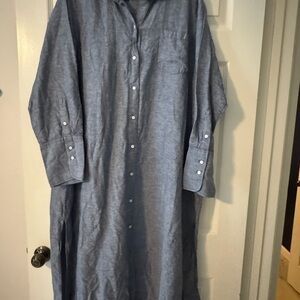 J Crew Long Beach Shirt in Linen-Cotton Blend